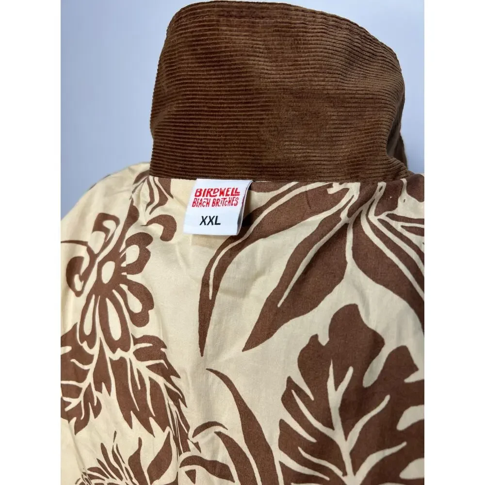 Birdswell Heavyweight Floral Lined Corduroy Surf Beach Jacket Mens XXL